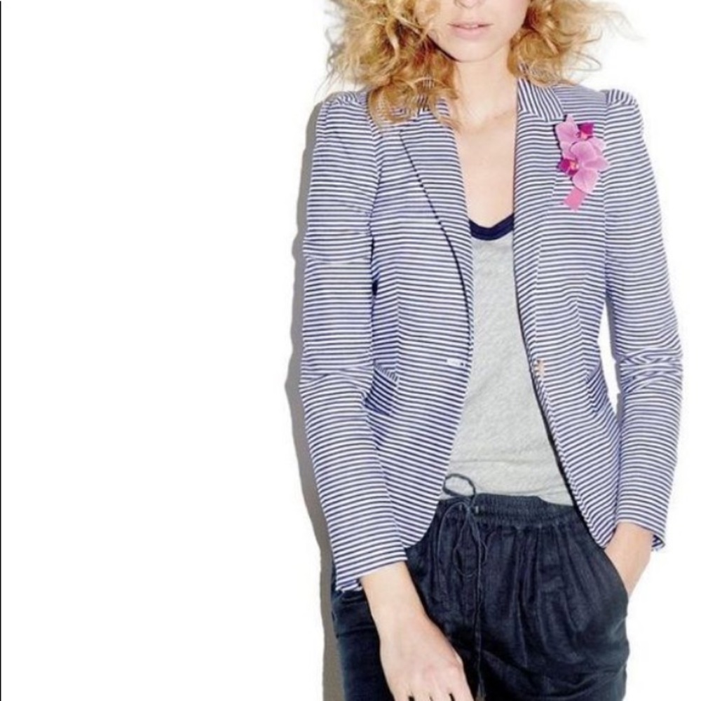 J. Crew puff sleeve seersucker blazer